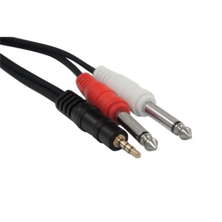 BLACKMORE PRO AUDIO Blackmore Pro Audio BA-EQY6 6 ft. Stereo to Dual Mono TS Audio Interconnect Cable - 3.5 mm BA-EQY6